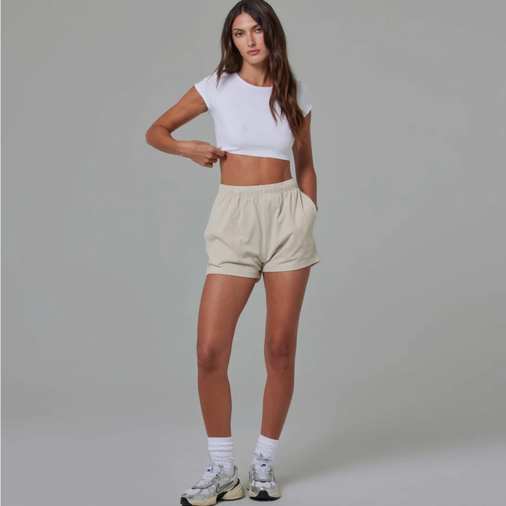 Women's Simple Lightweight Jersey Shorts (Boxer Style) in Bone